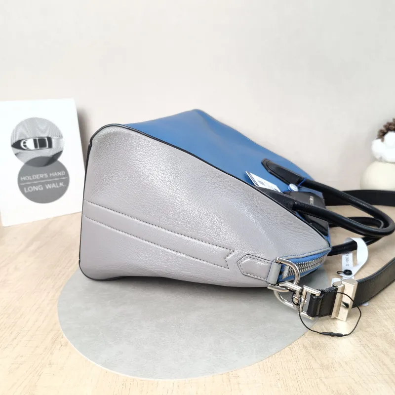 GIVENCHY Top Handle Bag tote Blue Grey Calfskin 33.5 × 18 × 28 cm — detail view 11 of 12