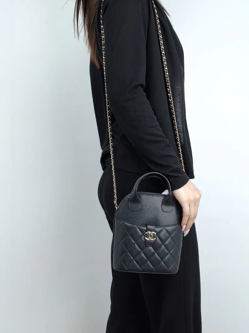 Chanel Top Handle Bag25a Edition Top Handle Bag Black Grained Calfskin One Size15.5 × 6.5 × 8.5 cm — on-model view 2 of 3