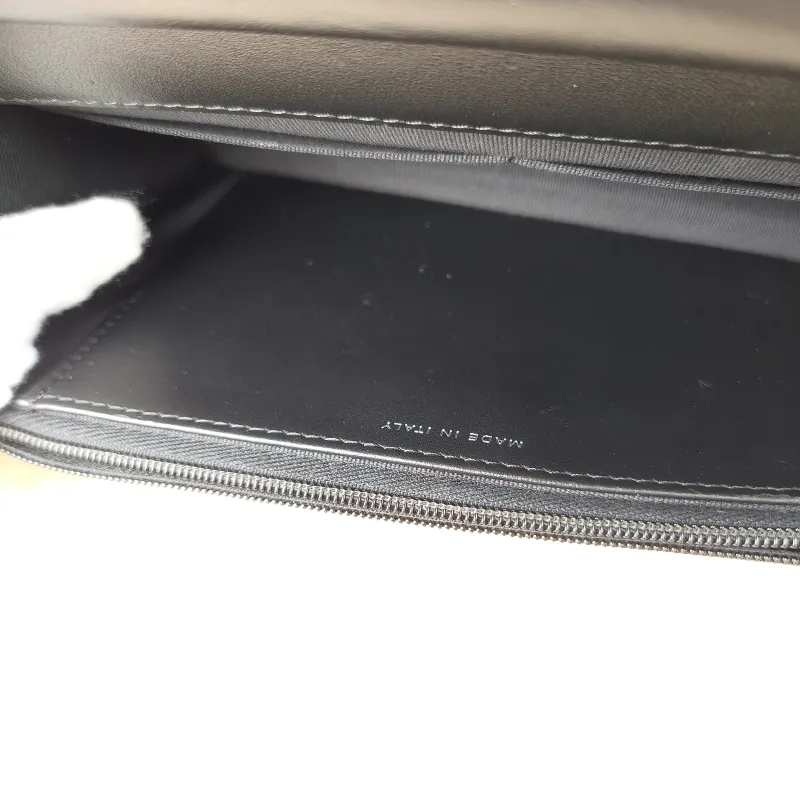 Chanel Crossbody Bag Le Boy​ WOC Black Grained Calfskin Mini 19.2 × 3.5 × 12.3 cm — detail view 8 of 11