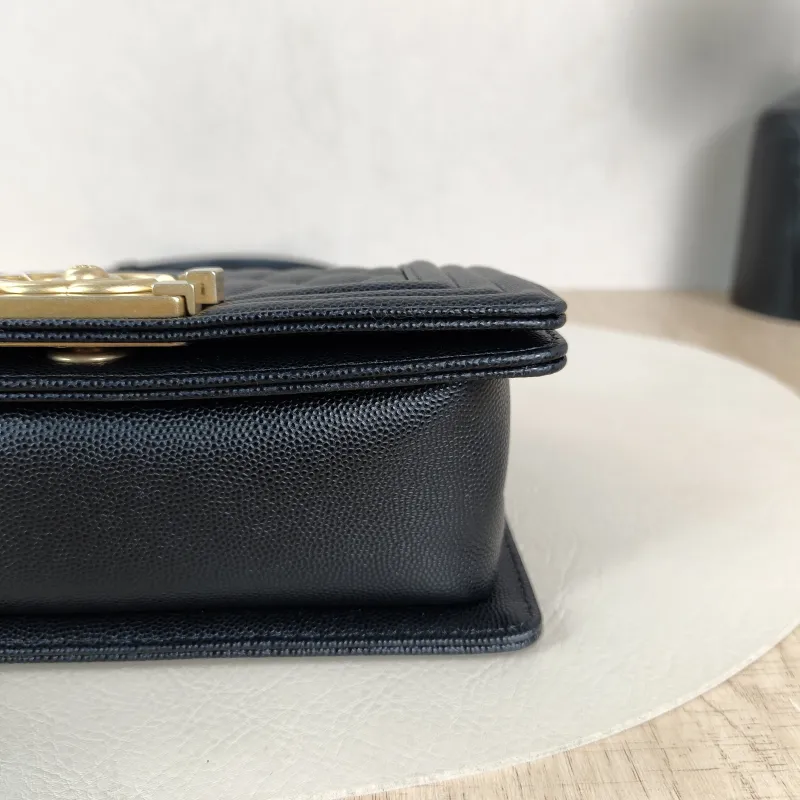 Chanel Crossbody Bag Le Boy​Black Grained Calfskin Small20.5 × 8.5 × 12 cm — detail view 12 of 13