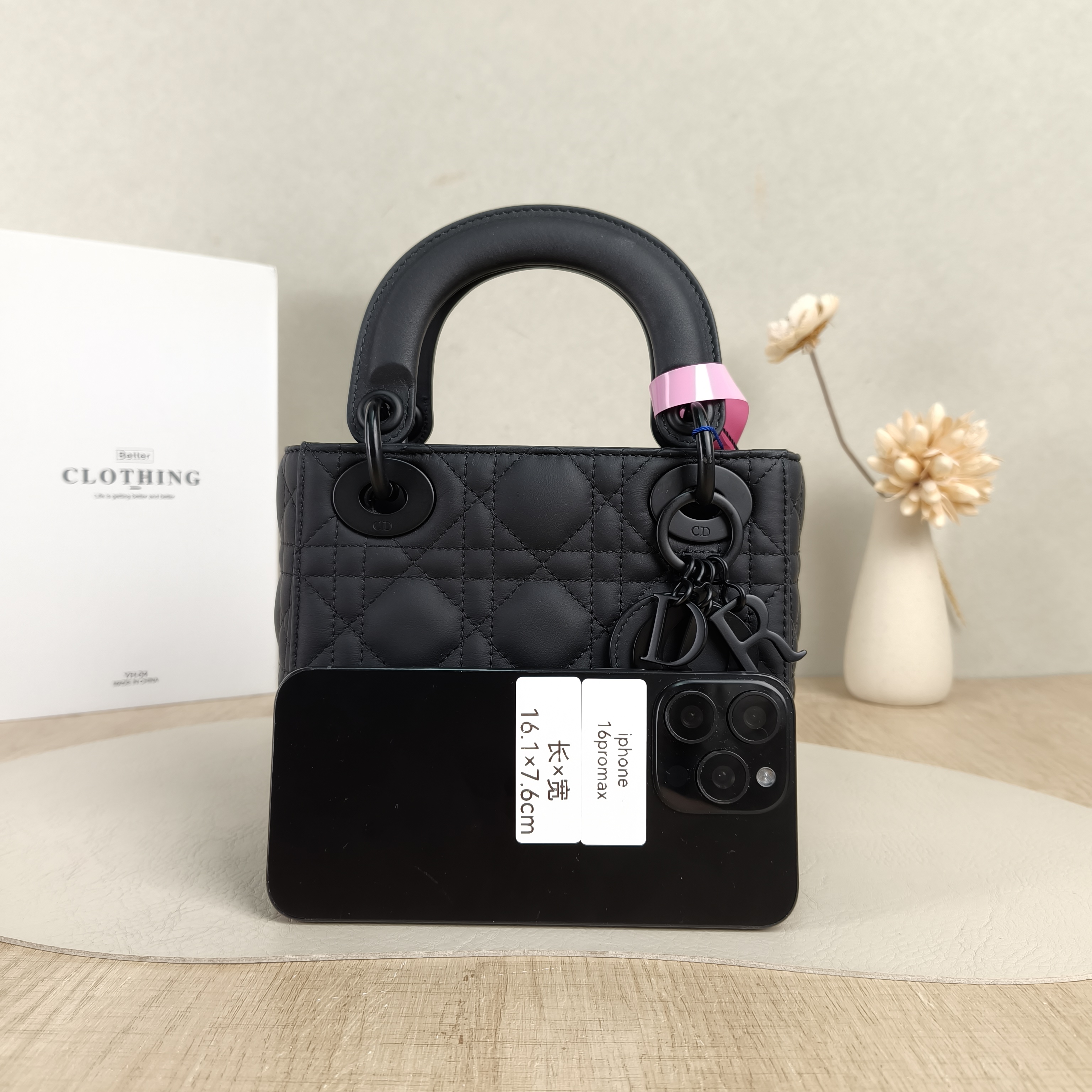 DIOR Crossbody Bag Lady Lady Dior Bag Black Lambskinmini17 × 7 × 15 cm — cover view 3 of 5