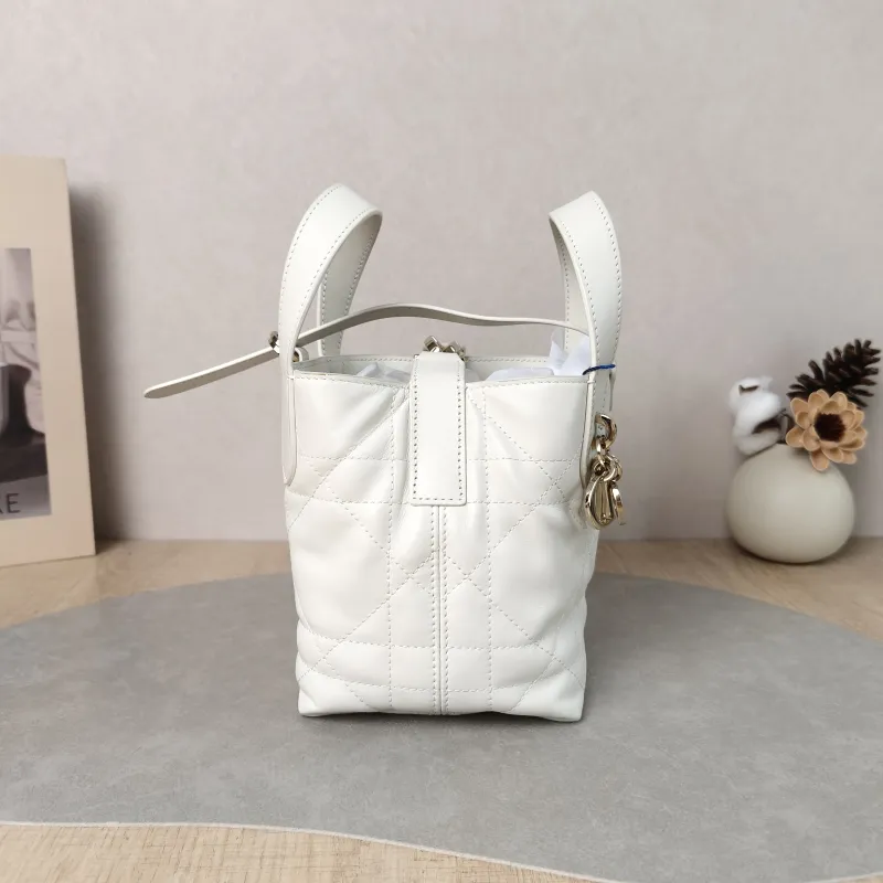 DIOR Shoulder Bag TOUJOURS Edition White Calfskin Mini 13 × 12 × 15 cm — detail view 10 of 11