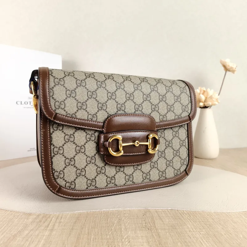 GUCCI Shoulder Bag Horsebit 1955 Horsebit Medium Monogram PVC Medium 25 × 8 × 18 cm — cover view 2 of 5