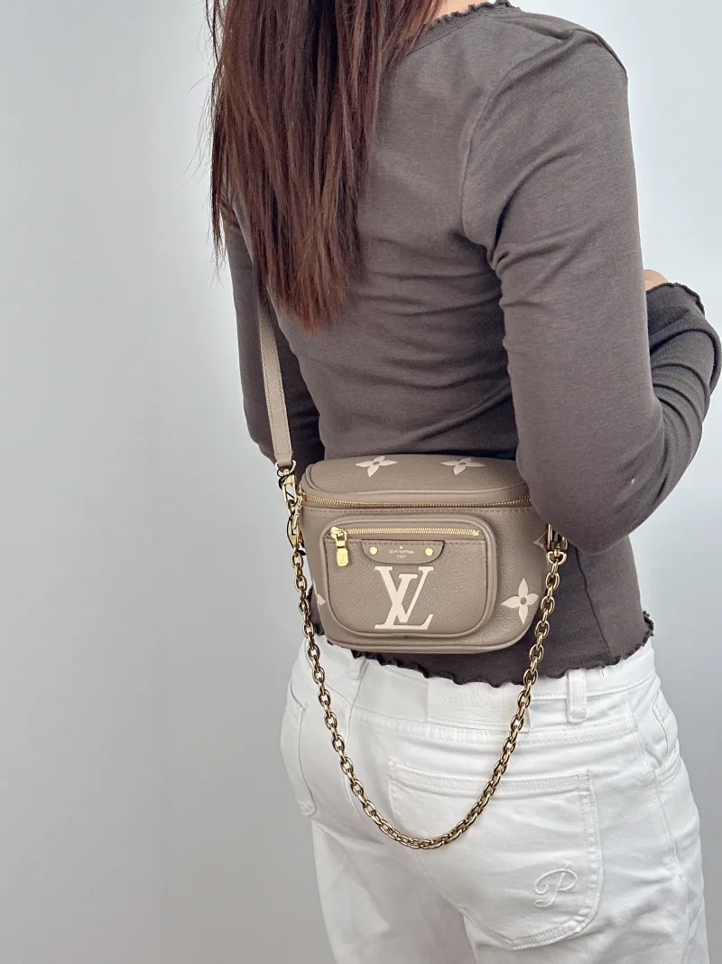 Louis Vuitton Crossbody Bag Bumbag Belt Bag Calfskin Mini 17 × 9.5 × 12 cm — on-model view 1 of 2