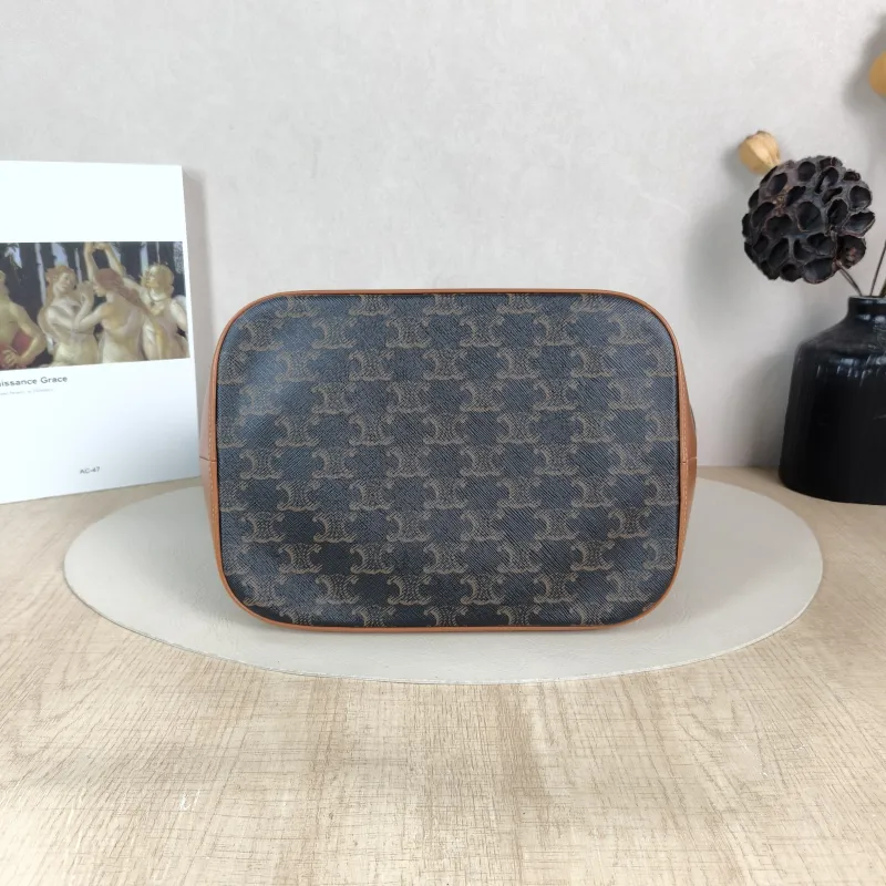 CELINE Crossbody Bag Triomphe Bucket Bag Monogram PVC Medium 24 × 18 × 27 cm — cover view 3 of 5