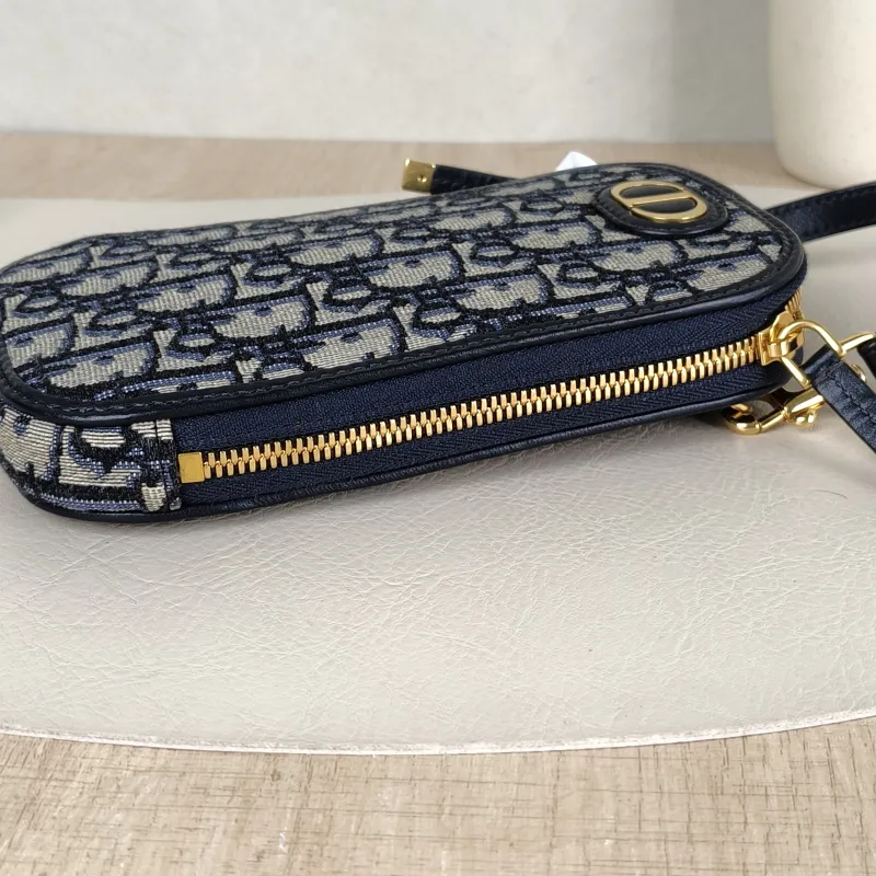 DIOR Top Handle Bag Blue Canvas One Size 10.5 × 2.5 × 18 cm — detail view 1 of 10