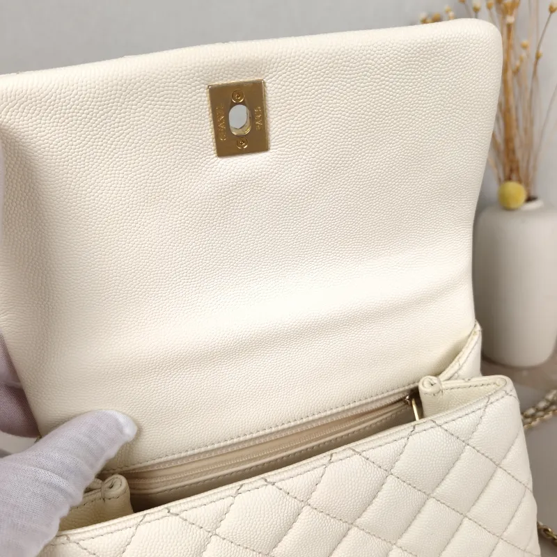 Chanel Top Handle Bag Coco Handle​ Beige Grained Calfskin Small 24 × 10 × 14 cm 26 — detail view 3 of 12