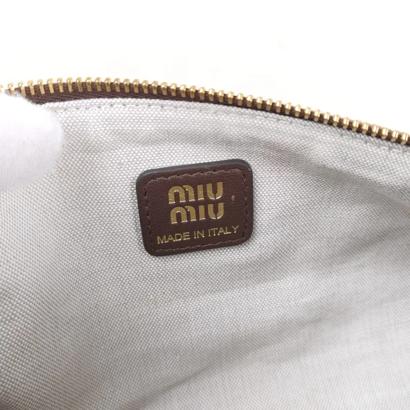Miumiu Shoulder Bag logo Brown Suede One Size 22 × 9 × 9 cm — detail view 6 of 11