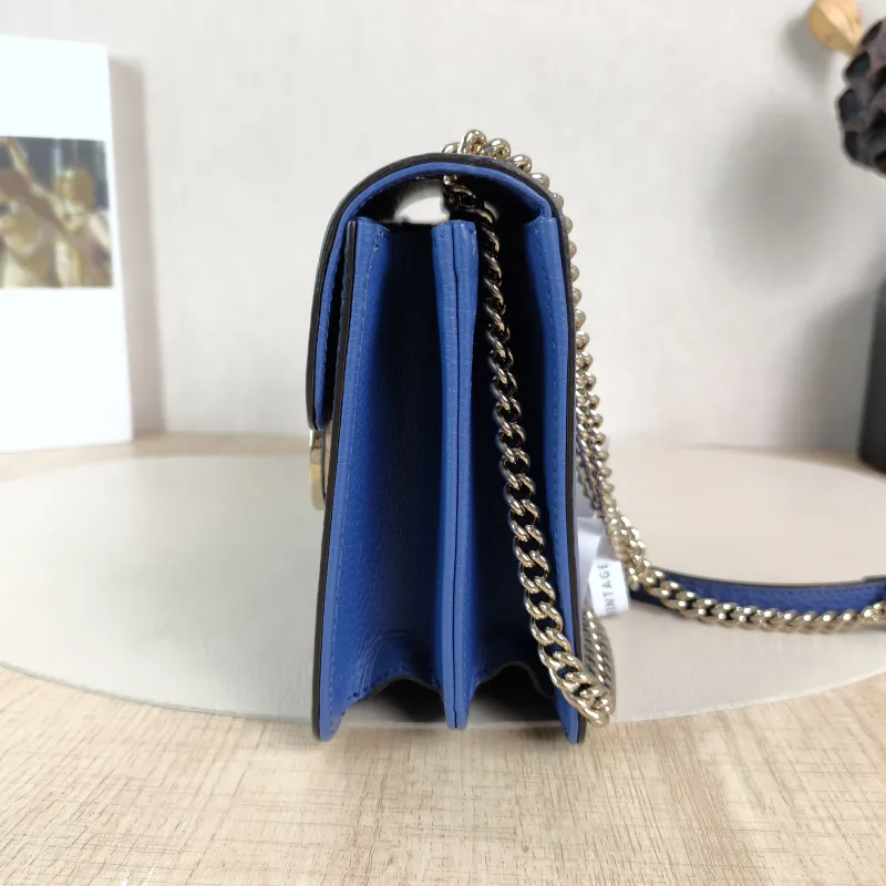 GUCCI Crossbody Bag g Collection Blue Calfskin Small20 × 9 × 16 cm — detail view 12 of 12