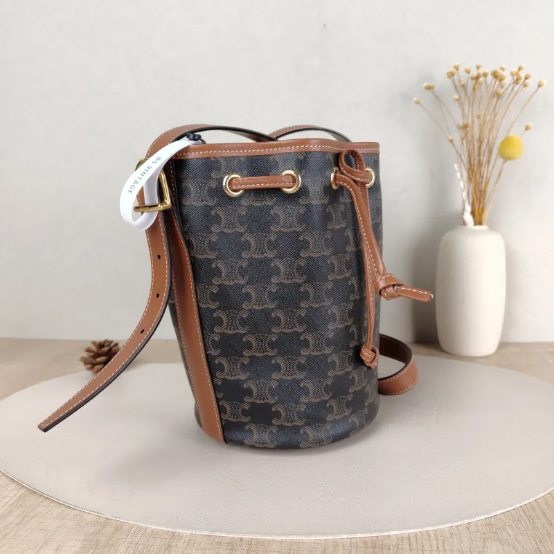 CELINE Crossbody Bag Triomphe Bucket Bag Monogram PVC Small 14 × 14 × 21 cm — cover view 5 of 5