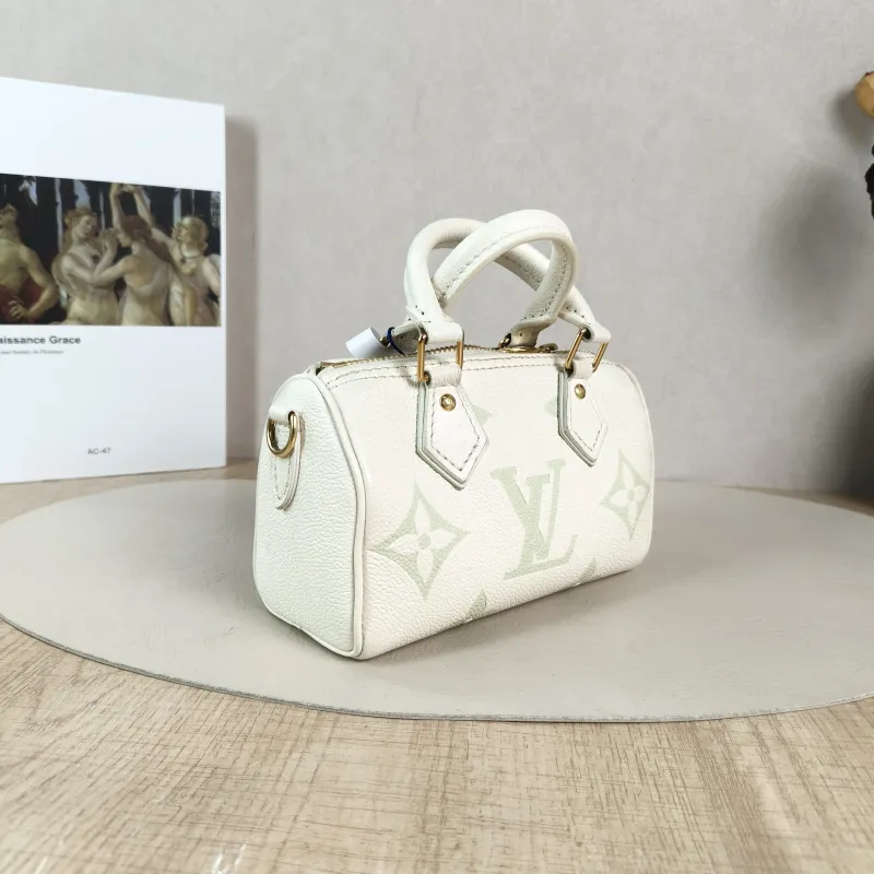 Louis Vuitton Crossbody Bag Speedy Nano White · Green Empreinte Embossed Calfskinnano16 × 7.5 × 10 cm — cover view 4 of 6