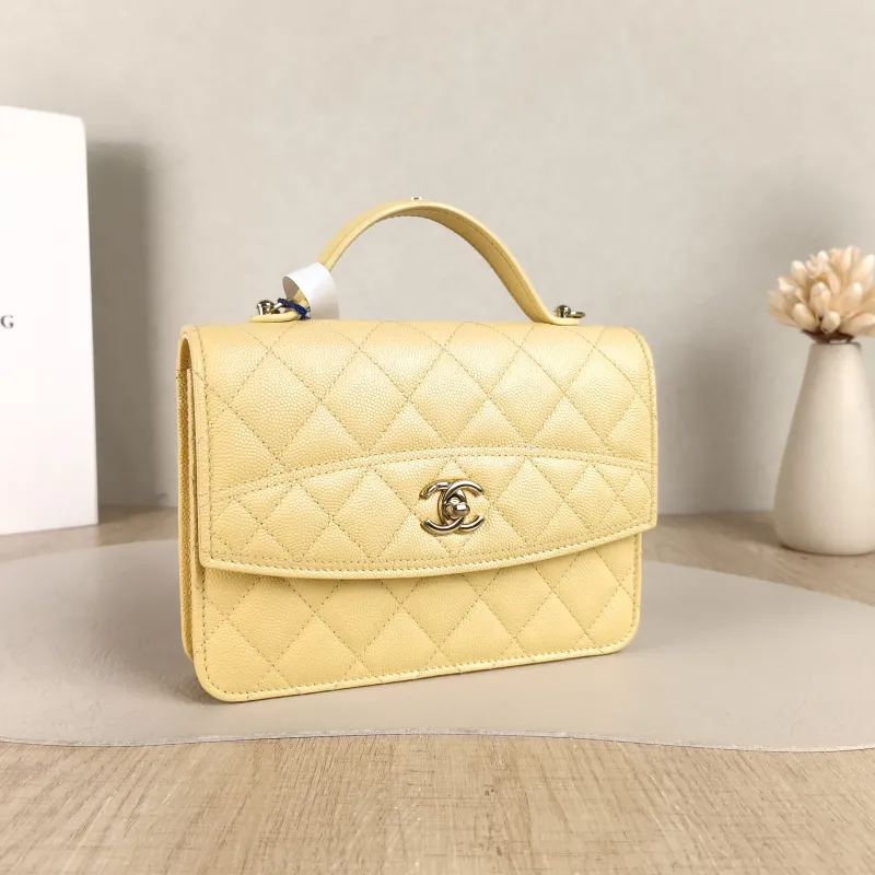 Chanel Backpack Yellow Grained Calfskin One Size 18.2 × 5 × 14 cm — cover view 2 of 6