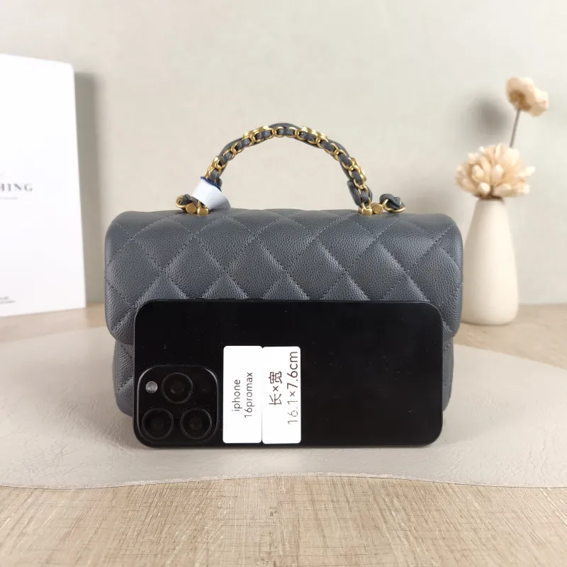 Chanel Crossbody Bag 25b mini Grey Grained Calfskin One Size 20 × 6 × 12 cm — cover view 2 of 6