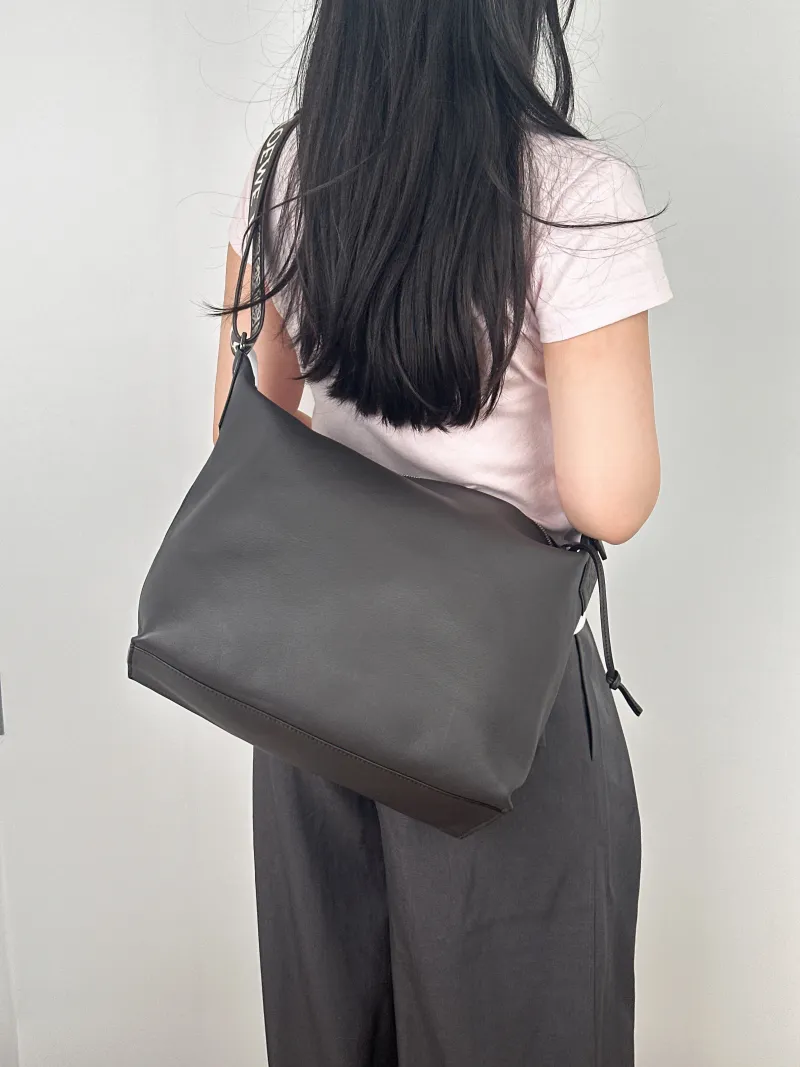 LOEWE Crossbody Bagcubi Crossbody Bag Grey Calfskin One Size44 × 18 × 30 cm — on-model view 1 of 2