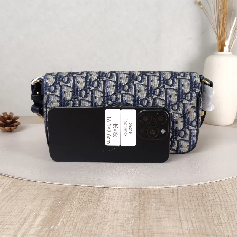 DIOR Shoulder Bag 30 Montaigne D-Vine Blue Canvas One Size 22 × 5 × 12 cm — cover view 5 of 5
