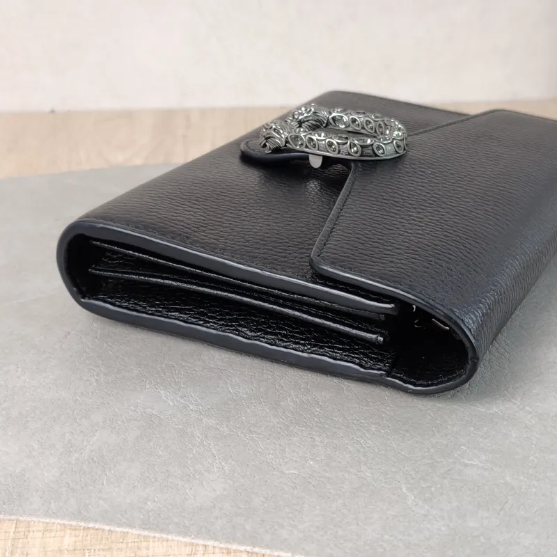 GUCCI Crossbody Bag Dionysus Collection Wallet woc Black Calfskin Mini 20 × 5 × 13 cm Conditioned — detail view 9 of 13
