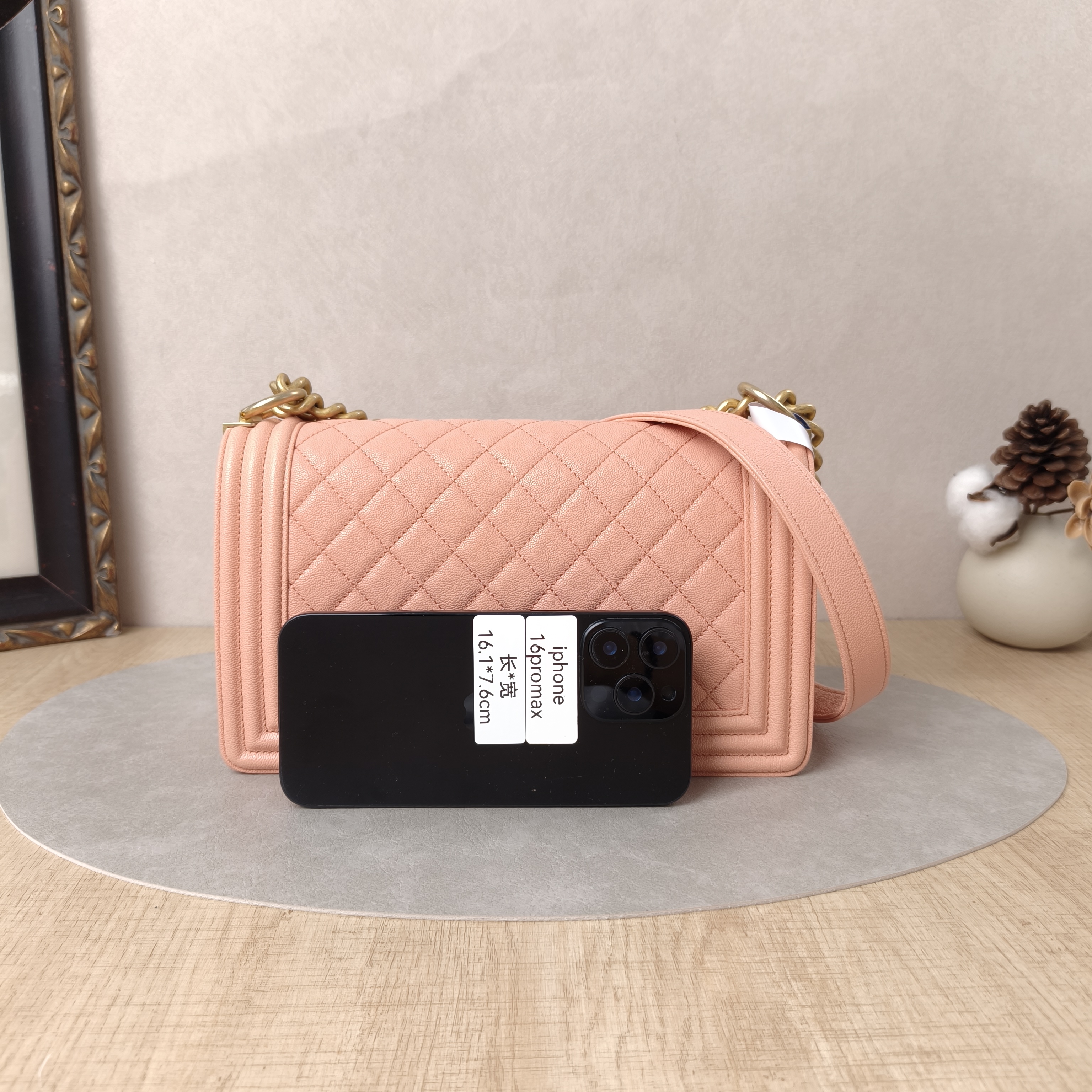 Chanel Crossbody Bag Le BoyPink Grained Calfskin25 × 9 × 15 cm — cover view 5 of 6