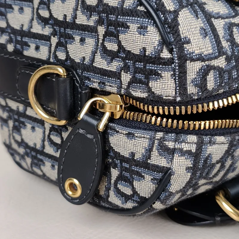 DIOR Crossbody Bag Groove 20 Top Handle Bag Blue Canvas Small 20.5 × 12 × 13.5 cm — detail view 12 of 15