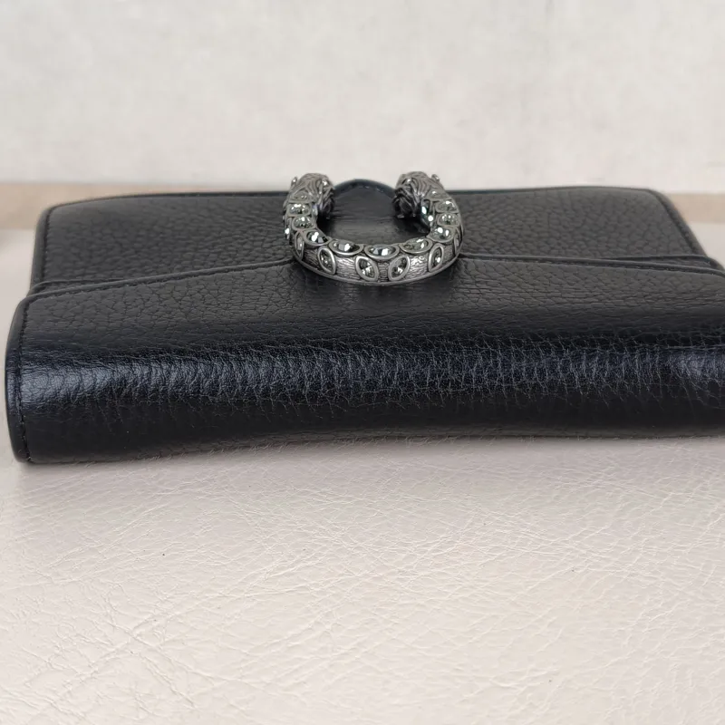 GUCCI Crossbody Bag Dionysus Black Calfskin Mini 16.5 × 4.5 × 10 cm — detail view 2 of 13