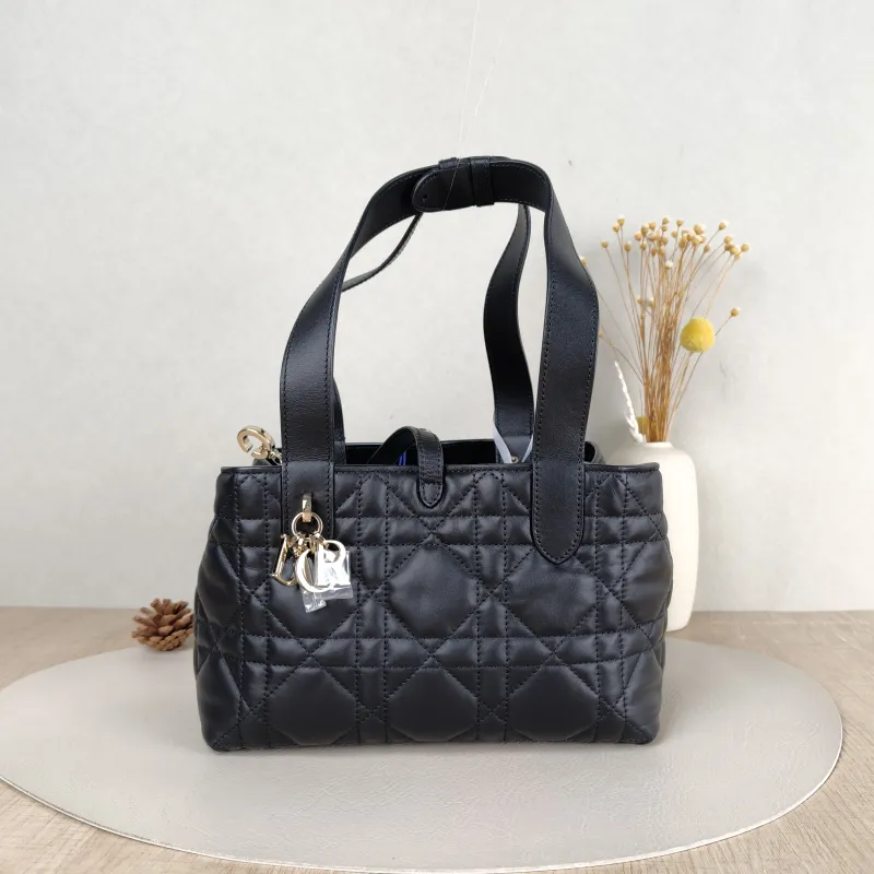 DIOR Top Handle Bag TOUJOURS Black Calfskin Small23 × 12 × 15.5 cm