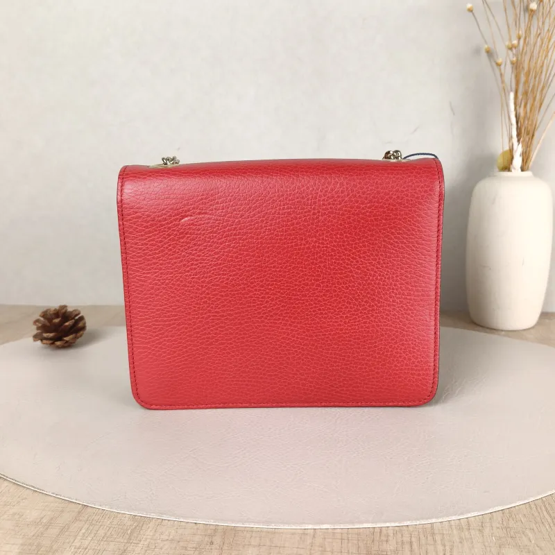 GUCCI Crossbody Bag g Collection Red Calfskin Small 20 × 9 × 16 cm — cover view 5 of 5