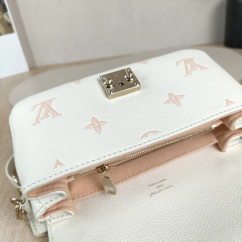 Louis Vuitton Crossbody Bag Pochette Métis East West White · Pink Monogram Empreinte Embossed Calfskin Small21.5 × 6 × 13.5 cm — detail view 13 of 13