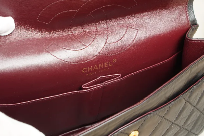 Chanel 2.55 Conditioned Medium Black with Gold-Tone Hardware Calfskin15 · Authenticity Card · 28 × 7.5 × 19.5 cm — detail view 18 of 20