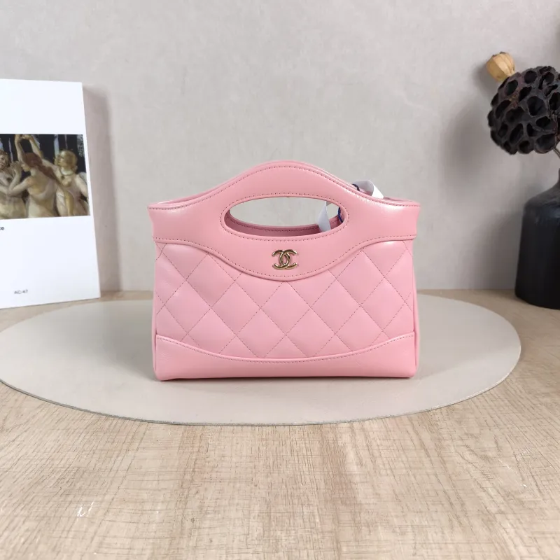Chanel Crossbody Bag 31Bag Pink Waxed Leather nano 20.5 × 3.5 × 17 cm