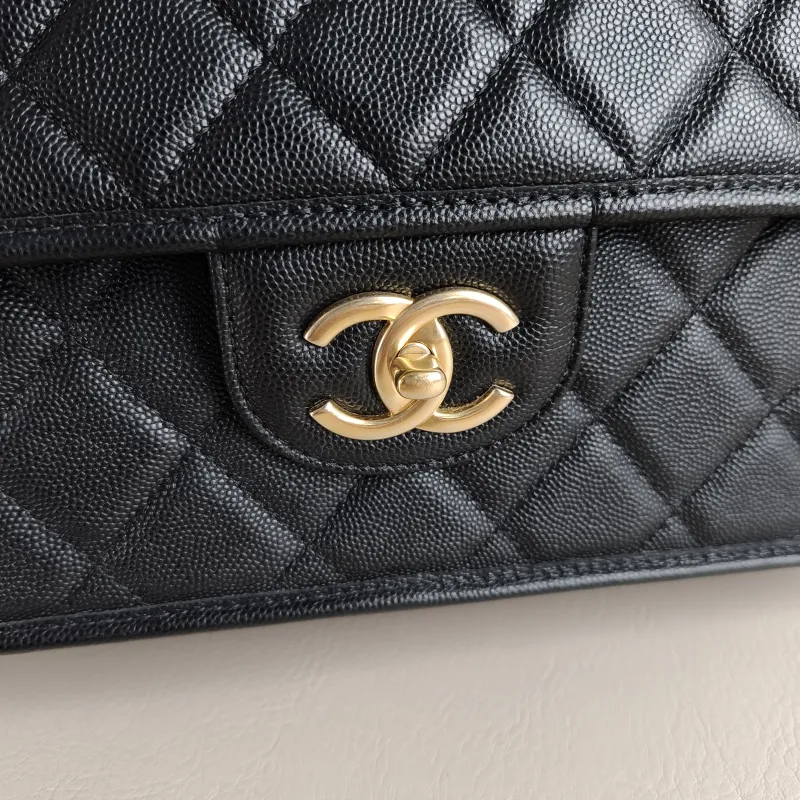 Chanel Backpack Backpack Black with Gold-Tone Hardware Grained Calfskin One Size 31 × 10 × 21 cm — detail view 14 of 14
