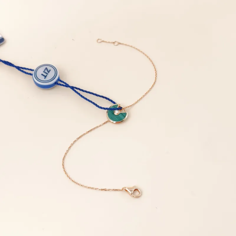 CARTIER Bracelet Amulette de Bracelet Malachite Diamond18KR ose Gold One Size 18cm — cover view 6 of 10