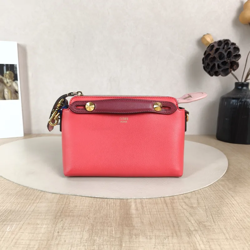 FENDI Crossbody Bag by the way Red Calfskin Mini 20.5 × 9 × 12 cm