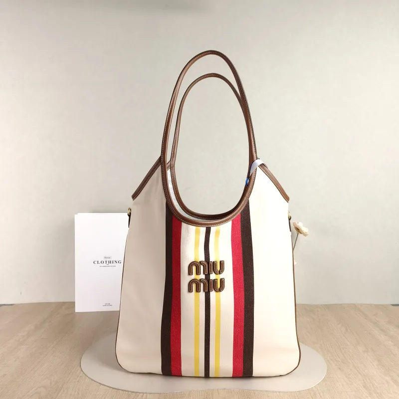 Miumiu Shoulder Bag IVY Tote Shopping Tote Canvas Medium35*40