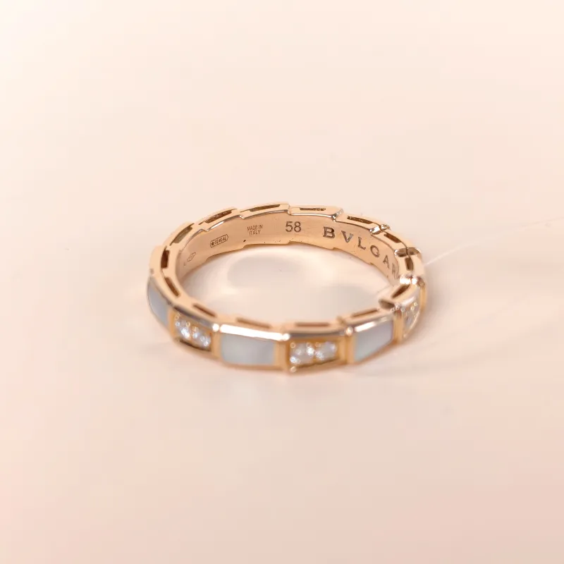 Bvlgari Ring Serpenti Viper Collection Ring Diamond18KR ose Gold One Size 58 — cover view 6 of 6