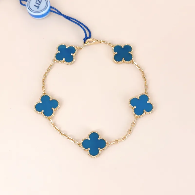 Van Cleef & Arpels Bracelet Alhambra Alhambra Collection Five-Motif Bracelet 18KY ellow Gold Vintage Small 19cm