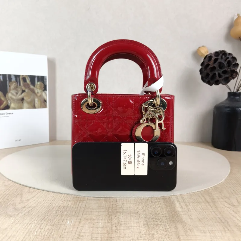 DIOR Crossbody Bag Lady Lady Dior Bag Red Patent Leathermini17 × 7 × 15 cm — cover view 2 of 5
