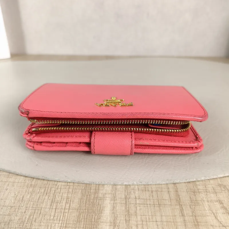 PRADA Wallet Edition Wallet Pink Calfskin One Size 14 × 3 × 9 cm — detail view 3 of 10