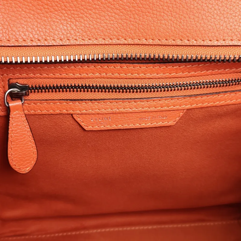 CELINE Top Handle Bag Luggage Micro Red Calfskin Medium26 × 13 × 27 cm — detail view 2 of 12