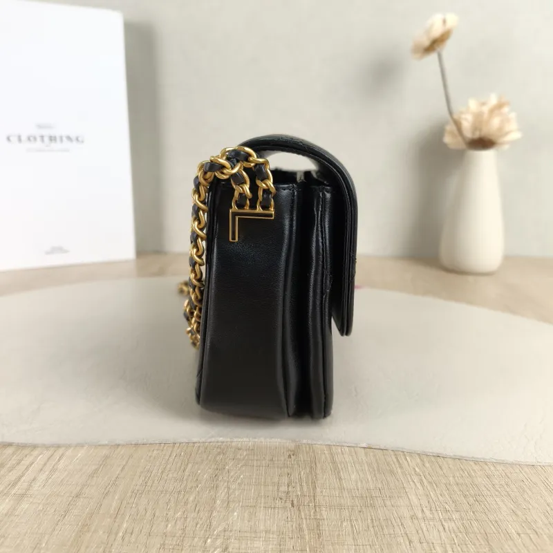 Chanel Crossbody Bag Black Calfskin 19 × 5.5 × 11 cm Microchip Edition — detail view 11 of 11