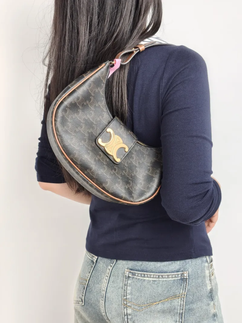 CELINE Shoulder Bag AVA Monogram PVC 24.5 × 6.5 × 17 cm — on-model view 1 of 2