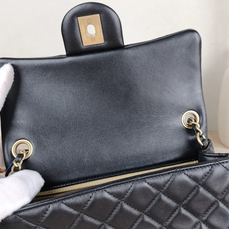 Chanel Crossbody Bag Classic Flap Large Mini CF Mini Black SL ambskin mini 20 × 6 × 12 cm — detail view 9 of 16