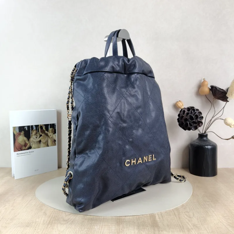 Chanel Backpack 22Bag Backpack Blue Calfskin Small 34 × 8 × 40 cm — cover view 5 of 5