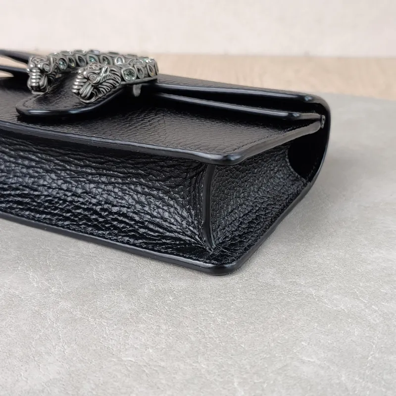 GUCCI Crossbody Bag Dionysus Black Calfskin Mini 16.5 × 4.5 × 10 cm — detail view 3 of 13