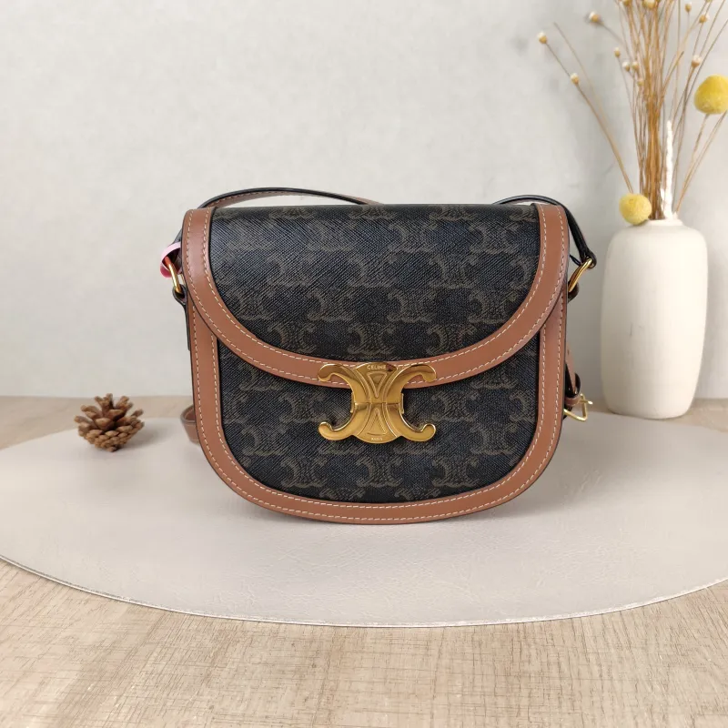 CELINE Crossbody Bag TEEN BESACE TRIOMPHE Monogram PVC Small18.5 × 6 × 16 cm