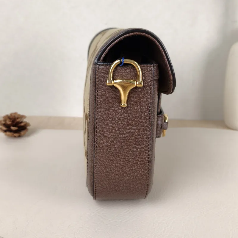 GUCCI Crossbody Bag Horsebit 1955 Horsebit Small Canvas 20.5 × 5 × 14.5 cm — detail view 10 of 12