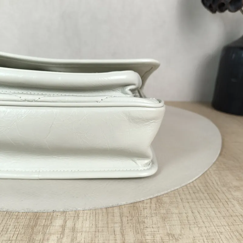 SAINT LAURENT Crossbody Bag Niki D White Waxed Leather Small 21 × 7.5 × 16 cm — detail view 11 of 12