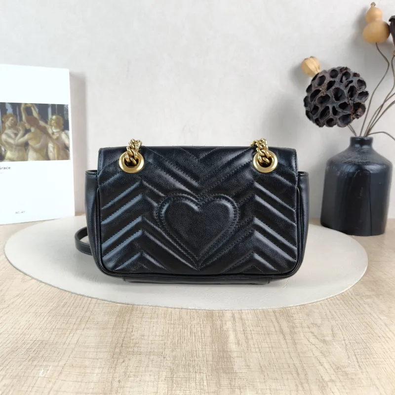 GUCCI Crossbody Bag GG Marmont Small Marmont 22 Black CC alfskin Small 22 × 6 × 13 cm — cover view 5 of 6