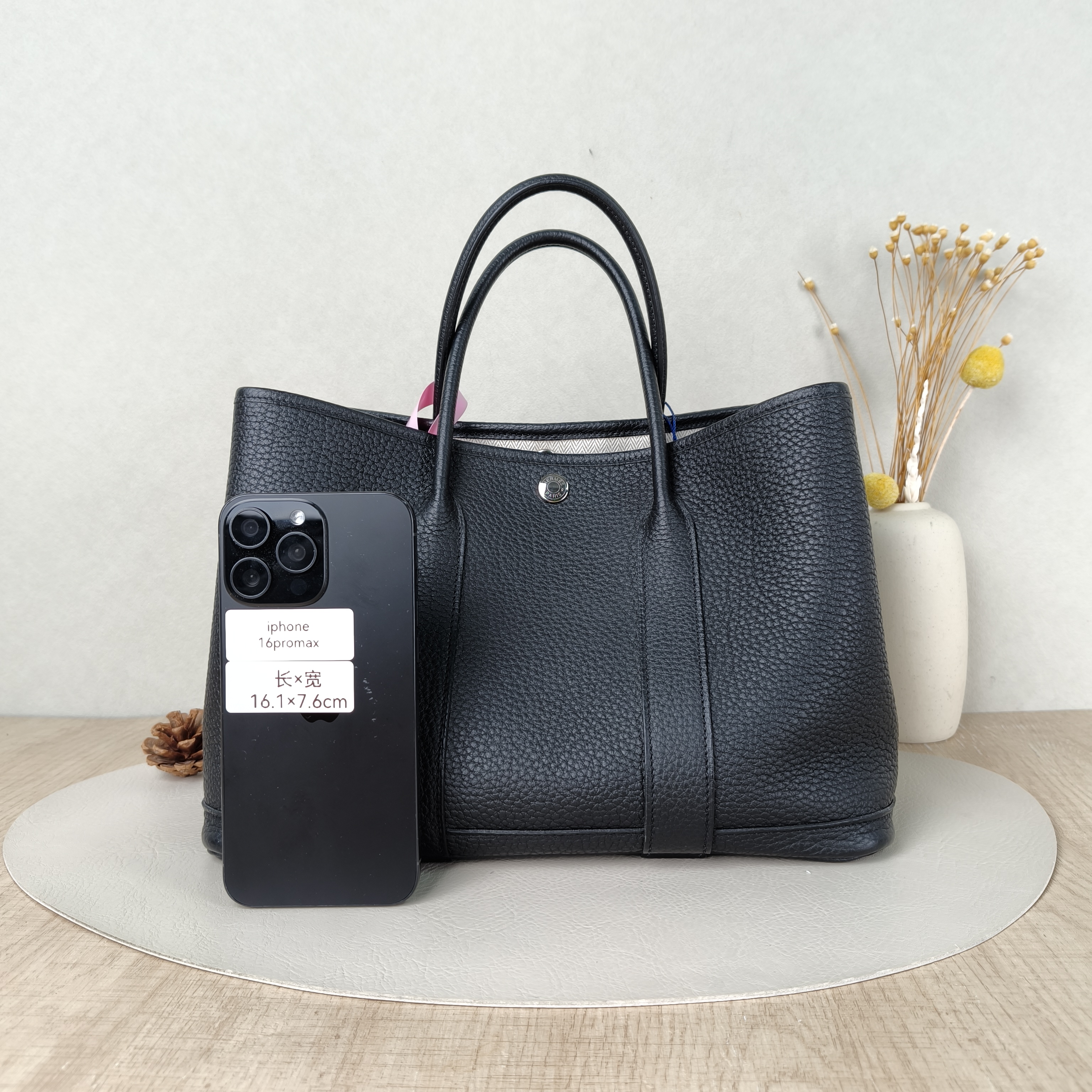 Hermès Top Handle Bag Garden Party 30 30Black Negonda Calfskin Medium30 × 13 × 21 cm — cover view 2 of 5