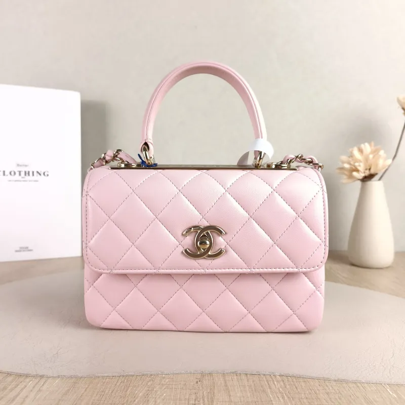 Chanel Crossbody Bag Trendy CC Pink Lambskin Mini 19.5 × 8 × 14.5 cm