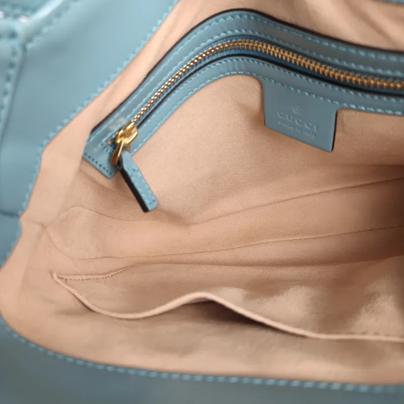 GUCCI Crossbody Bag Jackie 1961Collection Blue Calfskin Medium 27.5 × 4 × 19 cm — detail view 3 of 12