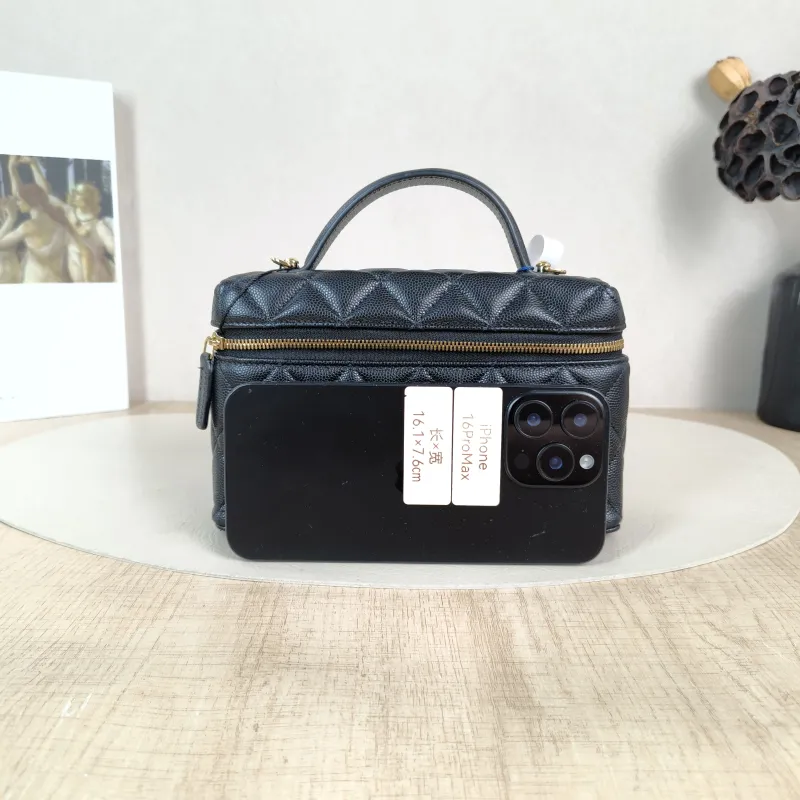 Chanel Crossbody Bag lp Box Bag Top Handle Crossbody Bag Black Grained Calfskin 19.5 × 5 × 12 cm — cover view 4 of 6
